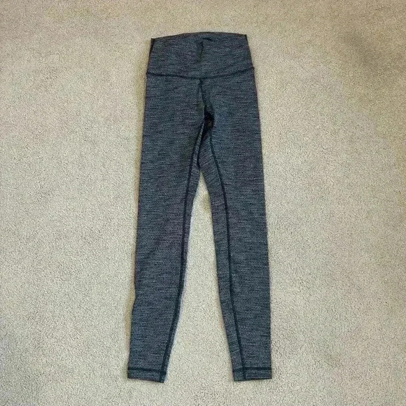 Lululemon Wunder Under Leggings High-Rise Luon Variegated Knit Black Size 4 - Picture 1 of 6